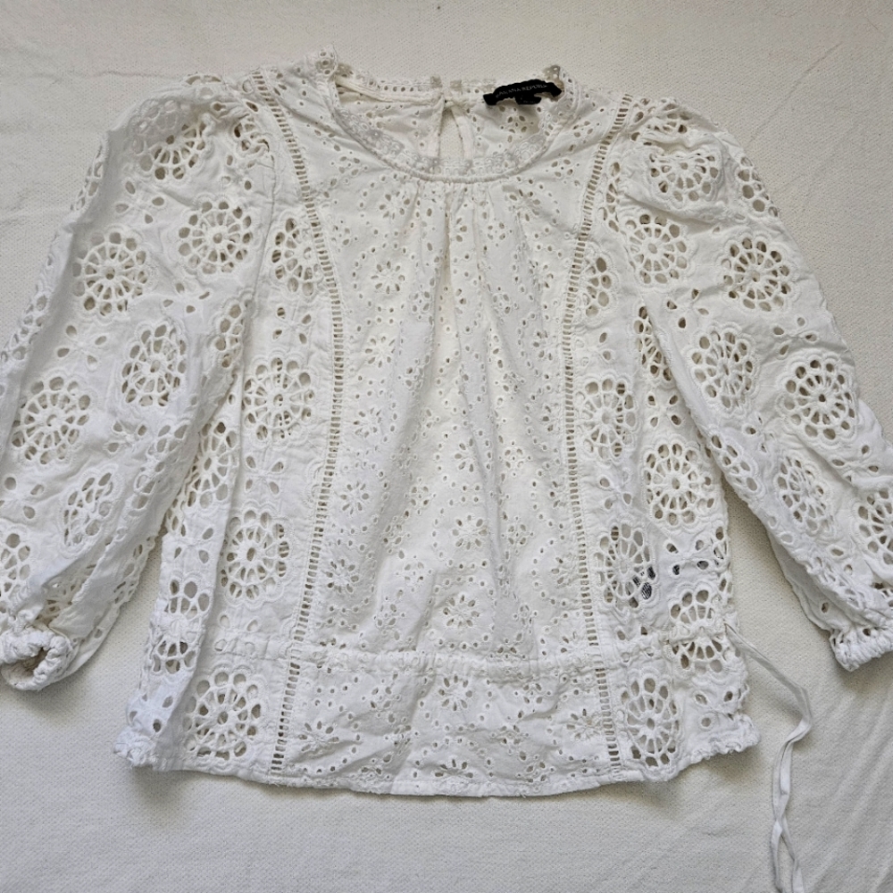 Banana republic eyelet cotton blouse